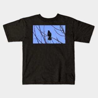 Common Grackle Perched On A Tree Branch Kids T-Shirt